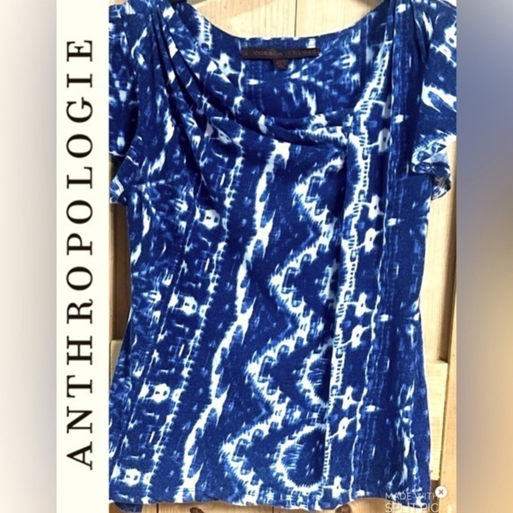 Anthropologie A Common Thread top blue size P